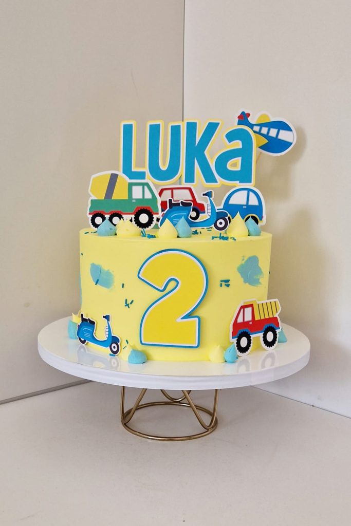 prigodna torta, bageri, luka, drugi rođendan