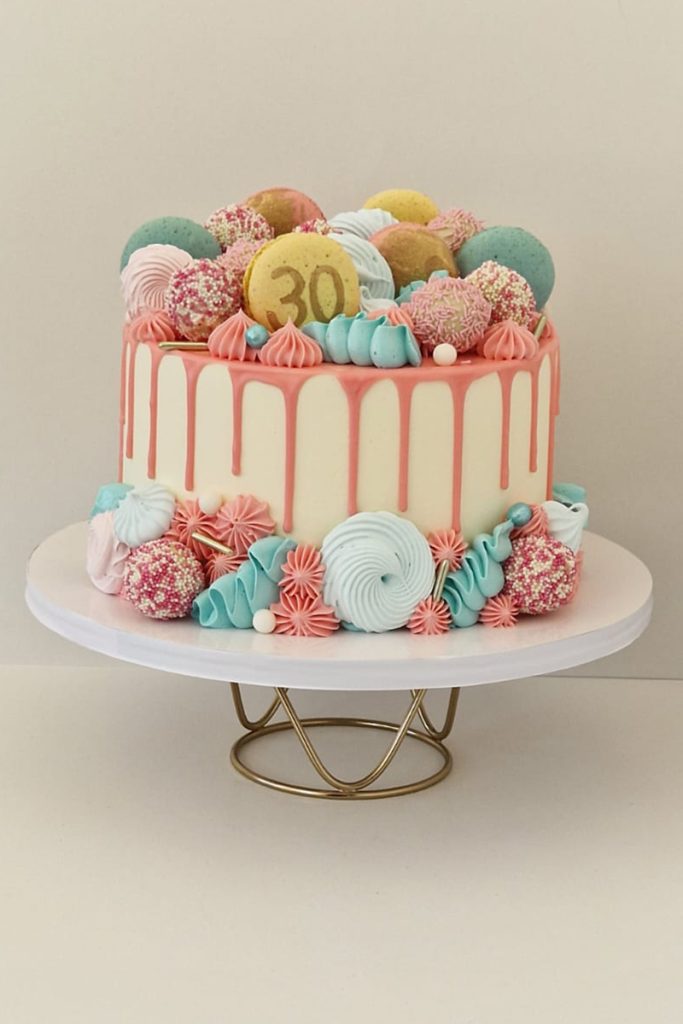 prigodna torta, djecji rodendan, puna bombona kolacica i macaroonsa